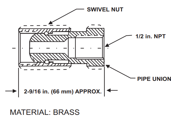 KIDDE WK-934208 Fire Suppression System Swivel Adapter