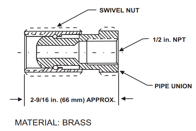 KIDDE WK-934208 Fire Suppression System Swivel Adapter