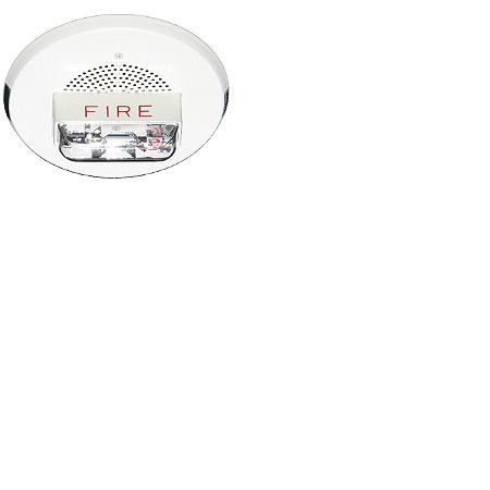 Wheelock, CH90-24MCC-FW, Chime Strobe, 24 VDC, Selectrable Candela 15/30/75/110; Round, Ceiling Mount