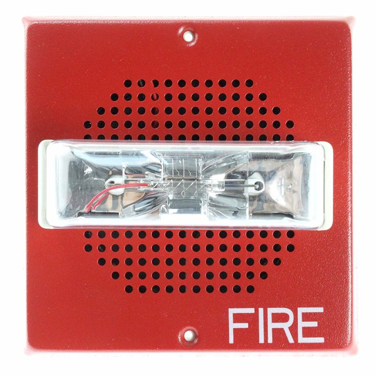 Wheelock, E70-24MCW-FR, Speaker Strobe, Wall 24 VDC, Red, Square, Selectable Candela 15/30/75/110