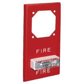 Wheelock, RSSP-24MCWH-FR, Strobe Plate, Wall, High Intensity, 24 VDC, 135/185 Candela, Red