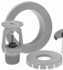 Viking, 06420AM/W, Slip-on Style Micromatic Model E-1 Recessed Escutcheons, Chrome or White, 3/4" Sprinkler Heads - White