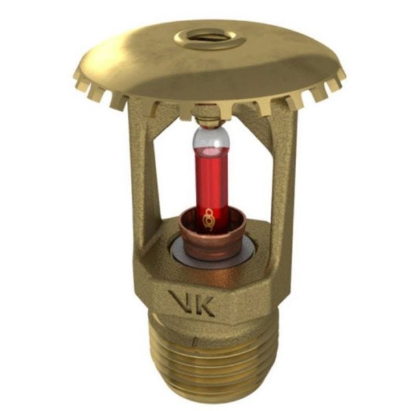 Viking, 12986, Fire Sprinkler Head, 1/2", Upright, Glass Bulb, Brass, 12986