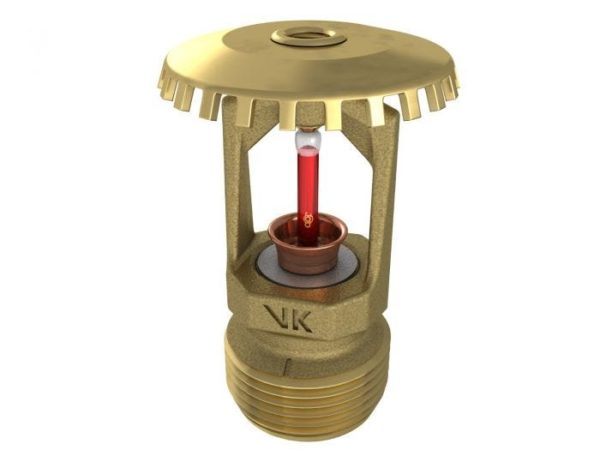 Viking, 18257, Quick Response Fire Sprinkler Head, 3/4", Upright, Glass Bulb, Brass, 18257