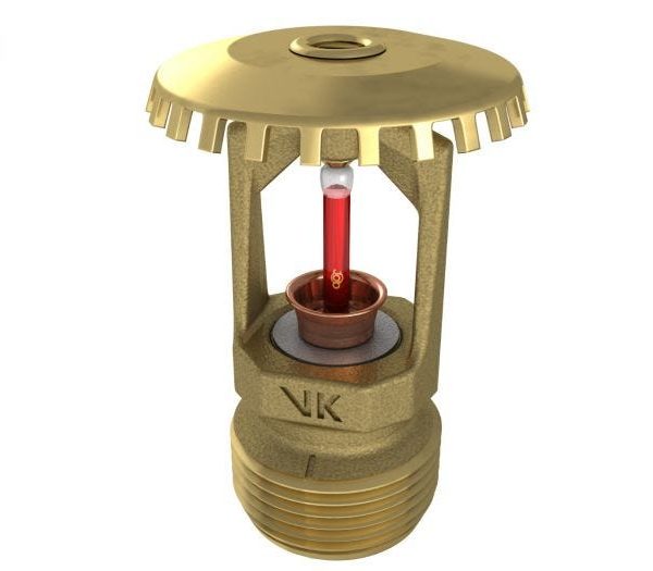 Viking, 18257, Quick Response Fire Sprinkler Head, 3/4", Upright, Glass Bulb, Brass, 18257